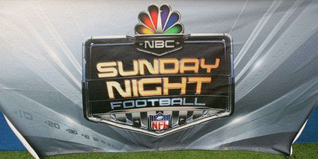 DALLAS - SEPTEMBER 17: The NBC Sunday Night Football logo is shown during the Washington Redskins game against the Dallas Cowboys at Texas Stadium on September 17, 2006 in Dallas, Texas. The Cowboys defeated the Redskins 27-10. (Photo by Ronald Martinez/Getty Images)