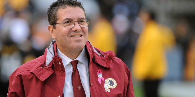 PITTSBURGH, PA - OCTOBER 28: Team owner Daniel Snyder of the Washington Redskins looks on from the sideline before a game against the Pittsburgh Steelers at Heinz Field on October 28, 2012 in Pittsburgh, Pennsylvania. The Steelers defeated the Redskins 27-12. (Photo by George Gojkovich/Getty Images)