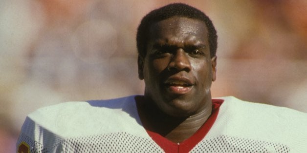 WASHINGTON - SEPTEMBER 13: Dexter Manley #72 of the Washington Redskins during a NFL football game against the Philadelphia Eagles on Septmeber 13, 1987 at RFK Stadium in Washington D.C. (Photo by Mitchell Layton/Getty Images)