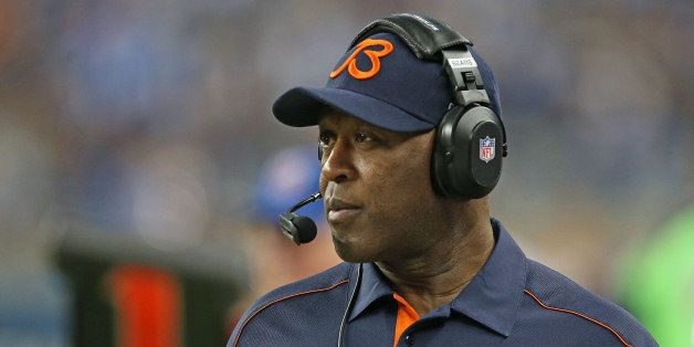 DETROIT, MI - DECEMBER 30: Chicago Bears head coach Lovie Smith watches the action during the game against the Detroit Lions at Ford Field on December 30, 2012 in Detroit, Michigan. The Bears defeted the Lions 26-24. (Photo by Leon Halip/Getty Images)