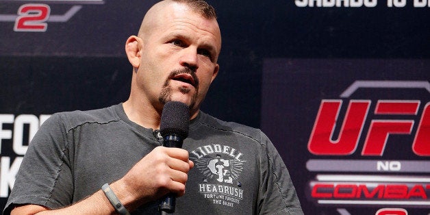 JARAGUA DO SUL, BRAZIL - MAY 17: Chuck Liddell interacts with fans during a Q&A session before the UFC on FX weigh-in on May