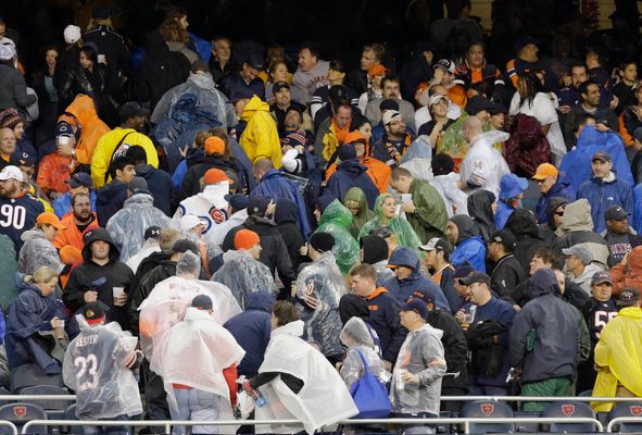 Bears-Ravens game in Chicago resumes after two-hour weather delay