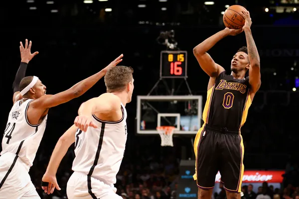 Lakers' Black 'Hollywood Nights' Uniforms Debut In Brooklyn