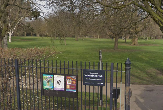 <strong>The foetus was found in Valentines Park in Ilford on Thursday </strong>