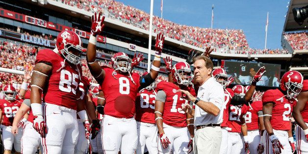 TUSCALOOSA, AL - OCTOBER 26: Head coach Nick Saban of the Alabama Crimson Tide prepares to enter the field with his team prior to facing the Tennessee Volunteers at Bryant-Denny Stadium on October 26, 2013 in Tuscaloosa, Alabama. (Photo by Kevin C. Cox/Getty Images) 