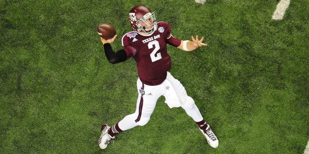 ATLANTA, GA - DECEMBER 31: Johnny Manziel #2 of the Texas A&M Aggies passes against the Duke Blue Devils during the Chick-Fil-A Bowl at the Georgia Dome on December 31, 2013 in Atlanta, Georgia. Texas A&M defeated Duke 52-48. (Photo by Scott Cunningham/Getty Images) 