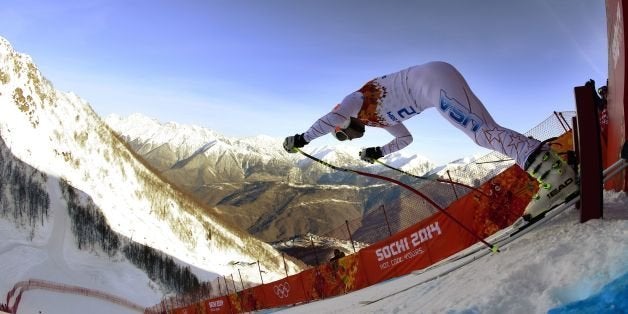 US skier Bode Miller takes the start of a Men's Alpine Skiing Downhill training session at the Rosa Khutor Alpine Center on February 7, 2014, before the start of the Sochi Winter Olympics. AFP PHOTO / OLIVIER MORIN (Photo credit should read OLIVIER MORIN/AFP/Getty Images)