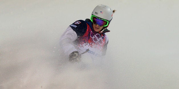 SOCHI, RUSSIA - FEBRUARY 08: Hannah Kearney of the United States competes in the Ladies' Moguls Final 3 on day one of the So