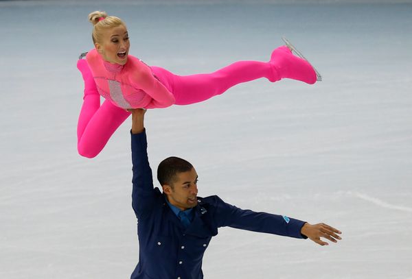 This German Olympic Figure Skaters Hot Pink Pink Panther Catsuit Is
