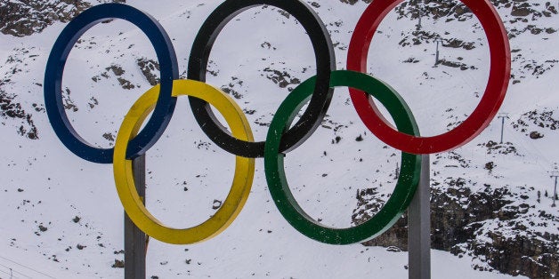 WHISTLER, CANADA - NOVEMBER 25: The Olympic Rings at the top of Whistler Mountain are viewed on November 25, 2013 in Whistle