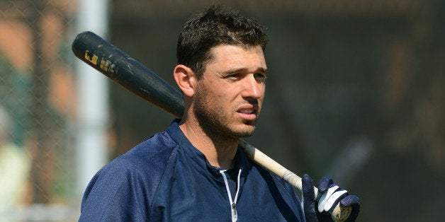 LAKELAND, FL - FEBRUARY 20: Ian Kinsler #3 of the Detroit Tigers looks on during the spring training workout day at the Tige