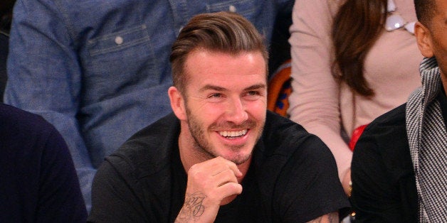 NEW YORK, NY - FEBRUARY 01: David Beckham attends the Miami Heat vs New York Knicks game at Madison Square Garden on Februar