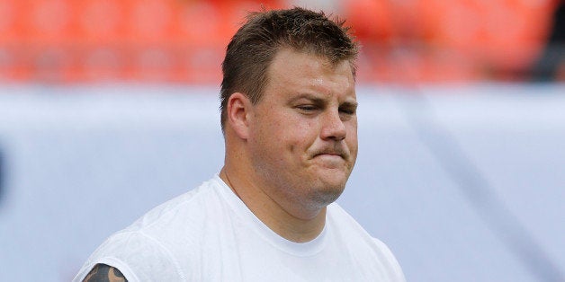 MIAMI GARDENS, FL - OCTOBER 20: Richie Incognito #68 of the Miami Dolphins warms up prior to the game against the Buffalo Bills on October 20, 2013 at Sun Life Stadium in Miami Gardens, Florida. Buffalo defeated Miami 23-21. (Photo by Joel Auerbach/Getty Images)