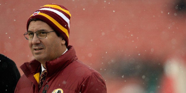 LANDOVER, MD - DECEMBER 08: Washington Redskins owner Daniel Snyder watches warmups before an NFL game between the Kansas City Chiefs and Washington Redskins at FedExField on December 8, 2013 in Landover, Maryland. (Photo by Patrick McDermott/Getty Images)