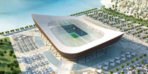 DOHA, QATAR - UNDATED: In this handout image supplied by Qatar 2022 The Al-Shamal stadium is pictured in this artists impression as Qatar 2022 World Cup bid unveils it's stadiums on September 16, 2010 in Doha, Qatar. It's shape was derived from the traditional 'dhow', the local fishing boats of the Arabian Gulf. (Photo by Qatar 2022 via Getty Images)