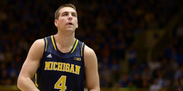 DURHAM, NC - DECEMBER 03: Mitch McGary #4 of the Michigan Wolverines concentrates at the free throw line against the Duke Blue Devils at Cameron Indoor Stadium on December 3, 2013 in Durham, North Carolina. Duke defeated Michigan 79-69. (Photo by Lance King/Getty Images)