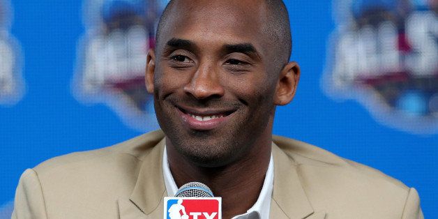 NEW ORLEANS, LA - FEBRUARY 16: Kobe Bryant of the Los Angeles Lakers addresses the media before the 2014 NBA All-Star game at the Smoothie King Center on February 16, 2014 in New Orleans, Louisiana. NOTE TO USER: User expressly acknowledges and agrees that, by downloading and or using this photograph, User is consenting to the terms and conditions of the Getty Images License Agreement. (Photo by Christian Petersen/Getty Images)