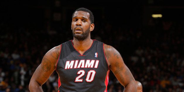 OAKLAND, CA - FEBRUARY 12: Greg Oden #20 of the Miami Heat in a game against the Golden State Warriors on February 12, 2014 at Oracle Arena in Oakland, California. NOTE TO USER: User expressly acknowledges and agrees that, by downloading and or using this photograph, user is consenting to the terms and conditions of Getty Images License Agreement. Mandatory Copyright Notice: Copyright 2014 NBAE (Photo by Rocky Widner/NBAE via Getty Images)