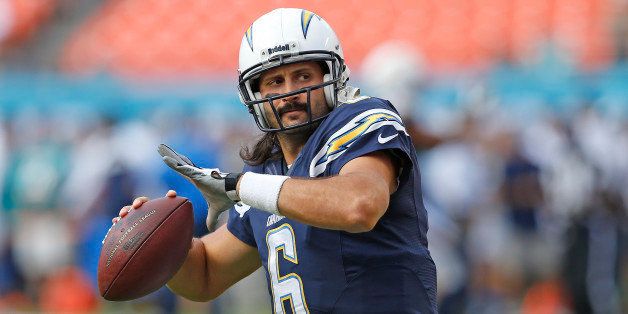 MIAMI GARDENS, FL - NOVEMBER 17: Charlie Whitehurst #6 of the San Diego Chargers throws the ball prior to the game against the Miami Dolphins on November 17, 2013 at Sun Life Stadium in Miami Gardens, Florida. The Dolphins defeated the Chargers 20-16. (Photo by Joel Auerbach/Getty Images)