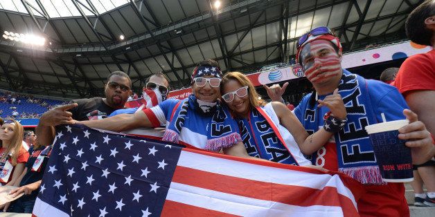 NEW JERSEY, UNITED STATES - JUNE 1: Supporters of United States are seen during the friendly match between United States and Turkish Football team at Red Bull Arena Stadium, in New Jersey, United States on June 1, 2014. (Photo by Cem Ozdel/Anadolu Agency/Getty Images)