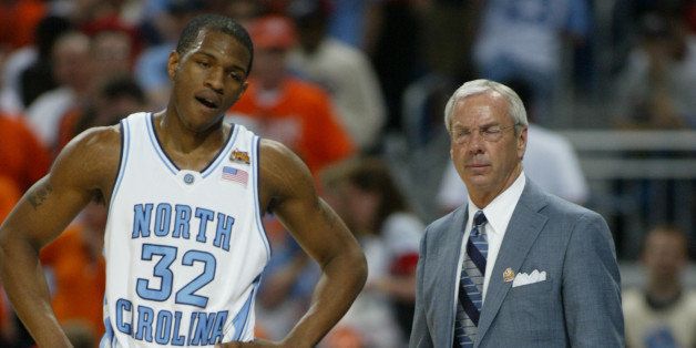 Apr 04, 2005; St Louis, MO, USA; NCAA College Basketball (Final Championship Game: Illinois vs North Carolina) PICTURED: Rashad McCants and Roy Williams during the Illinois Fighting Illini v North Carolina Tar Heels in the NCAA Final Four championship game on Monday, Apr. 4, 2005 at the Edward Jones Dome in St. Louis, MO. (Photo by Sporting News/Sporting News via Getty Images)