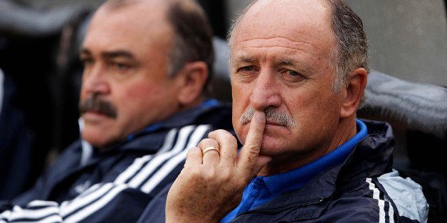 SAO PAULO, BRAZIL - May 01: Coach Luis Felipe Scolari of Palmeiras during a match against Corinthians as part of the Sao Paulo State Championship at Pacaembu stadium on May 01, 2011, in Sao Paulo, Brazil. (Photo by Wagner Carmo/LatinContent/Getty Images)