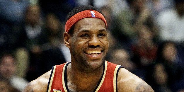 EAST RUTHERFORD, NJ - MARCH 03: LeBron James #23 of the Cleveland Cavaliers smiles during the game against the New Jersey Nets at the Izod Center on March 3, 2010 in East Rutherford, New Jersey.NOTE TO USER: User expressly acknowledges and agrees that, by downloading and or using this photograph, User is consenting to the terms and conditions of the Getty Images License Agreement. (Photo by Jim McIsaac/Getty Images)