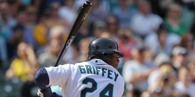 SEATTLE - APRIL 18: Ken Griffey Jr. #24 of the Seattle Mariners bats against the Detroit Tigers at Safeco Field on April 18,