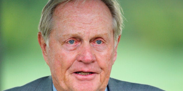 DUBLIN, OH - MAY 28: Jack Nicklaus speaks during the induction ceremony of Annika Sorenstam as the 2014 Memorial honoree pri