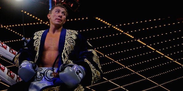 NEW YORK, NY - NOVEMBER 02: Gennady Golovkin looks on before his fight against Curtis Stevens for the WBA Middleweight Title