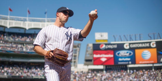 NEW YORK - MAY 04: Brett Gardner #11 of the New York Yankees looks on during the game against the Oakland Athletics at Yankee