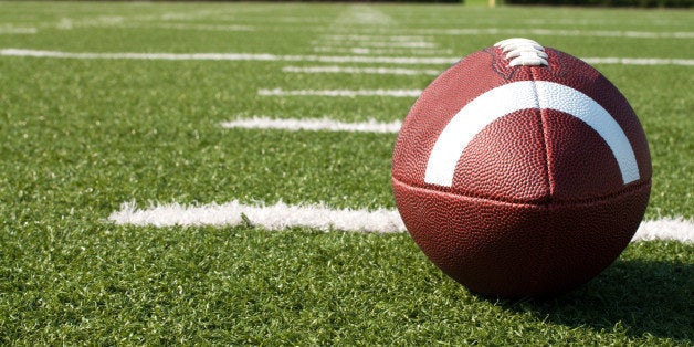 closeup of american football on ...