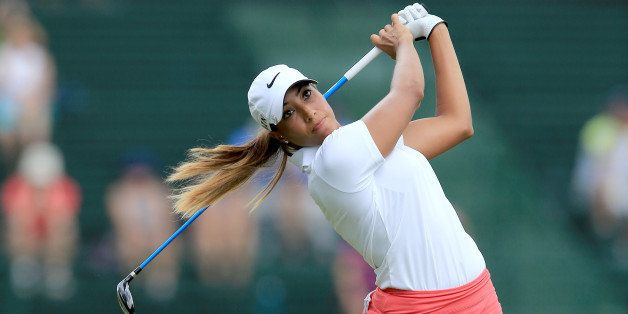 PINEHURST, NC - JUNE 20: Cheyenne Woods of the USA plays her tee shot at the par 4, 13th hole during the second round of the 69th U.S. Women's Open at Pinehurst Resort & Country Club, Course No. 2, on June 20, 2014 in Pinehurst, North Carolina. (Photo by David Cannon/Getty Images)
