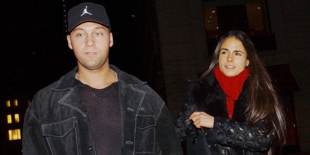 NEW YORK - DECEMBER 22: (ITALY OUT) Yankees shortstop Derek Jeter and his girlfriend, actress Jordana Brewster, leave Barney's December 22, 2002 in New York City. (Photo by Arnaldo Magnani/Getty Images) 