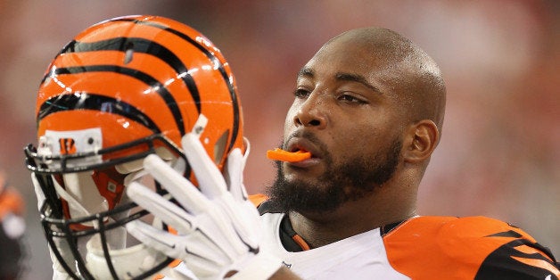 GLENDALE, AZ - AUGUST 24: Defensive tackle Devon Still #75 of the Cincinnati Bengals on the sidelines during the preseason NFL game against the Arizona Cardinals at the University of Phoenix Stadium on August 24, 2014 in Glendale, Arizona. The Bengals defeated the Cardinals 19-13. (Photo by Christian Petersen/Getty Images)
