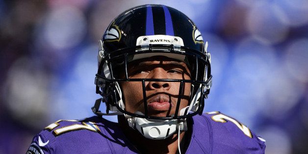 BALTIMORE, MD - NOVEMBER 10: Running back Ray Rice #27 of the Baltimore Ravens looks on before playing the Cincinnati Bengals at M&T Bank Stadium on November 10, 2013 in Baltimore, Maryland. (Photo by Patrick Smith/Getty Images)