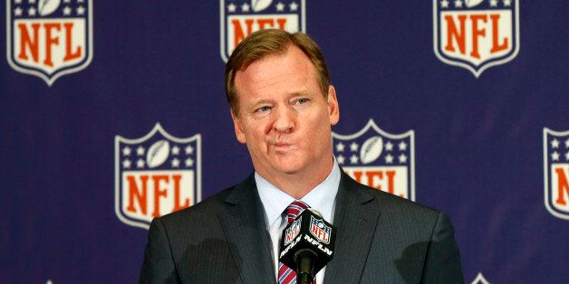 NFL football commissioner Roger Goodell takes questions during a news conference at the Arizona Biltmore, Monday, March 18, 2013, in Phoenix. (AP Photo/Matt York)
