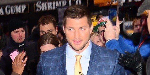 NEW YORK, NY - JANUARY 31: Tim Tebow is seen at ABC's 'Good Morning America'on January 31, 2014 in New York City. (Photo by Raymond Hall/GC Images)