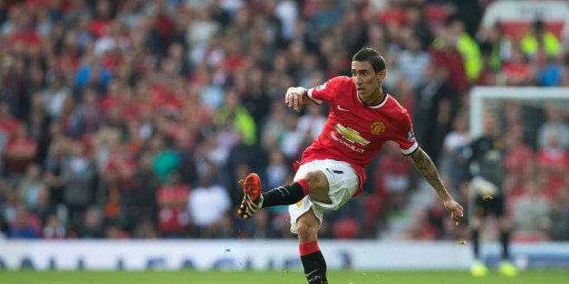Manchester United's Angel Di Maria is seen during his team's Queens Park Rangers' during their English Premier League soccer match at Old Trafford Stadium, Manchester, England, Sunday Sept. 14, 2014. (AP Photo/Jon Super)