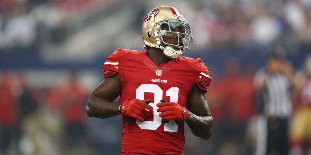 ARLINGTON, TX - SEPTEMBER 07: Anquan Boldin #81 of the San Francisco 49ers at AT&T Stadium on September 7, 2014 in Arlingto