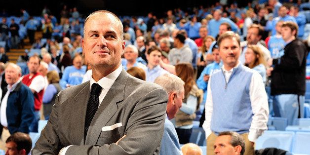 CHAPEL HILL, NC - NOVEMBER 30: ESPN announcer Jay Bilas watches warm-ups before a game between the North Carolina Tar Heels and the Wisconsin Badgers at the Dean Smith Center on November 30, 2011 in Chapel Hill, North Carolina. North Carolina won 60-57. (Photo by Grant Halverson/Getty Images)