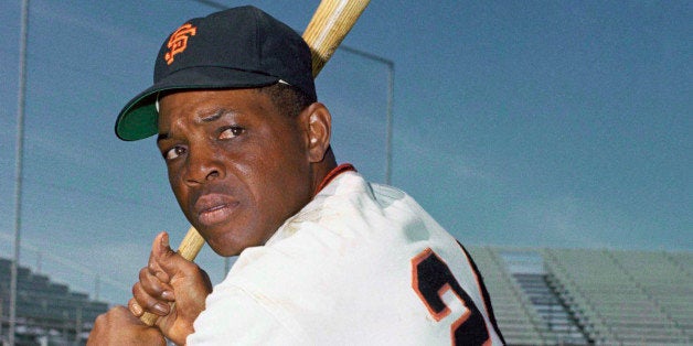 Outfielder Willie Mays, of the San Francisco Giants, posing with bat, 1968. (AP Photo)