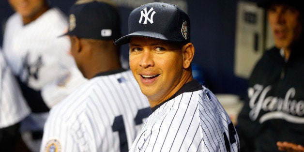 NEW YORK, NY - SEPTEMBER 25: (NEW YORK DAILIES OUT) Alex Rodriguez #13 of the New York Yankees looks on before a game again