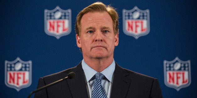 NEW YORK, NY - OCTOBER 08: NFL Commissioner Roger Goodell holds a press conference on October 8, 2014 in New York City. Good
