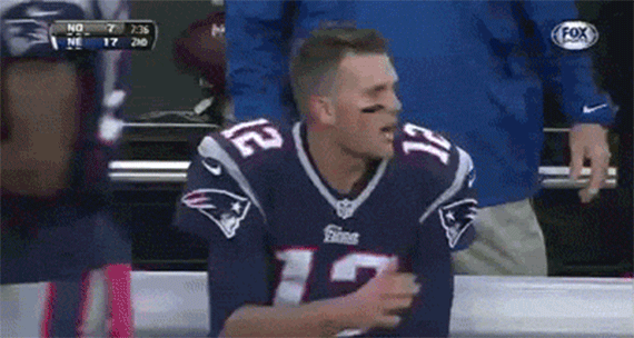Tom Brady. gets no love during a Saints game. 