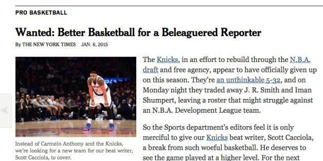New York Times Trolls Horrible Knicks With Amazing Wanted Better Basketball Ad Huffpost