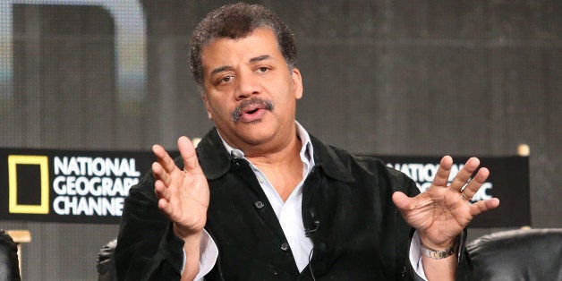 PASADENA, CA - JANUARY 07: Neil deGrasse Tyson, author, astrophysicist, lecturer and director of the Hayden Planetarium at the American Museum of Natural History, speaks onstage during the National Geographic Channel Special Programming Announcement at the 2015 Winter Television Critics Association press tour at the Langham Huntington Hotel & Spa on January 7, 2015 in Pasadena, California. (Photo by Frederick M. Brown/Getty Images)