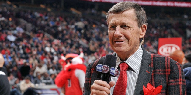 CHICAGO, IL - MARCH 05: TNT Reporter Craig Sager reports after a game between the Oklahoma City Thunder and Chicago Bulls on