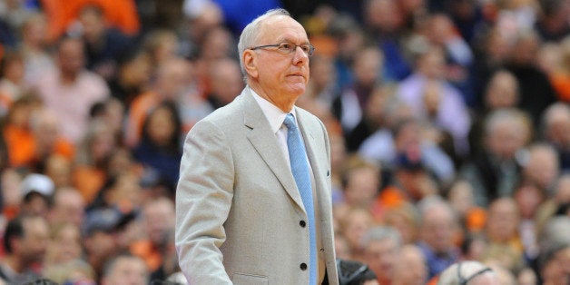 SYRACUSE, NY - MARCH 02: Head coach Jim Boeheim of the Syracuse Orange reacts to a play against the Virginia Cavaliers durin