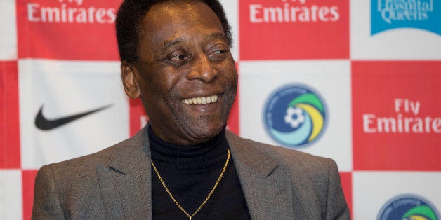 Edson Arantes do Nascimento, better known as Pele smiles during a question and answer session, at the National Soccer Coaches